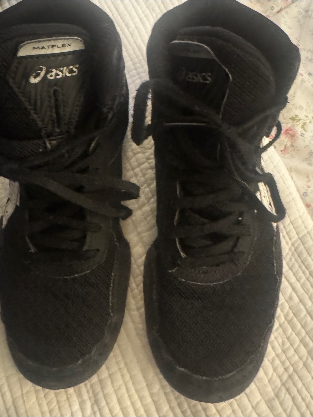 Asics Black Athletic High-Top Sneakers wrestling sneakers boys 2.5